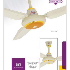 Mubark Hadi Ceiling Fan 56"- Cooper Wire ( White & Orange)