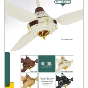 Mubark Ceiling Fan 56″- Cooper Wire ( White & Mehron) Victoria