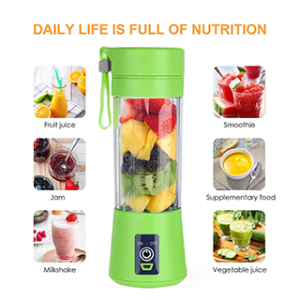USB Chargeable Juicer Blender 6 Blades - Electric Travel Juicer Blender Machine Rechargeable - Portable Mini Juicer - 380 ml
